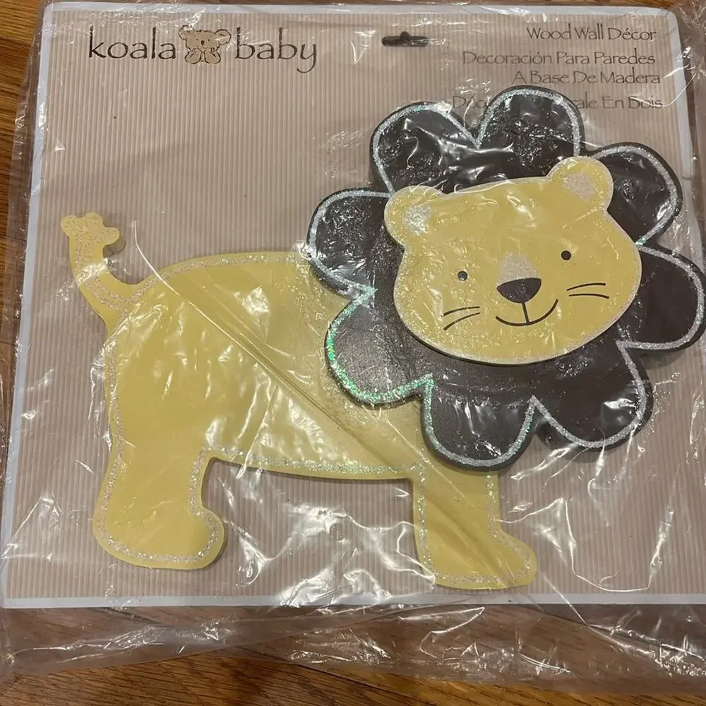 Koala Baby Wood Wall Decor Lion Yellow Brown 14.8”x13.5”